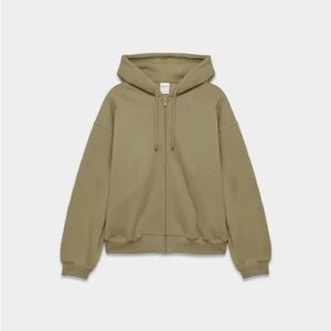 Aritizia Mega Fit Zip-Up Hoodie Sundried Olive NWOT